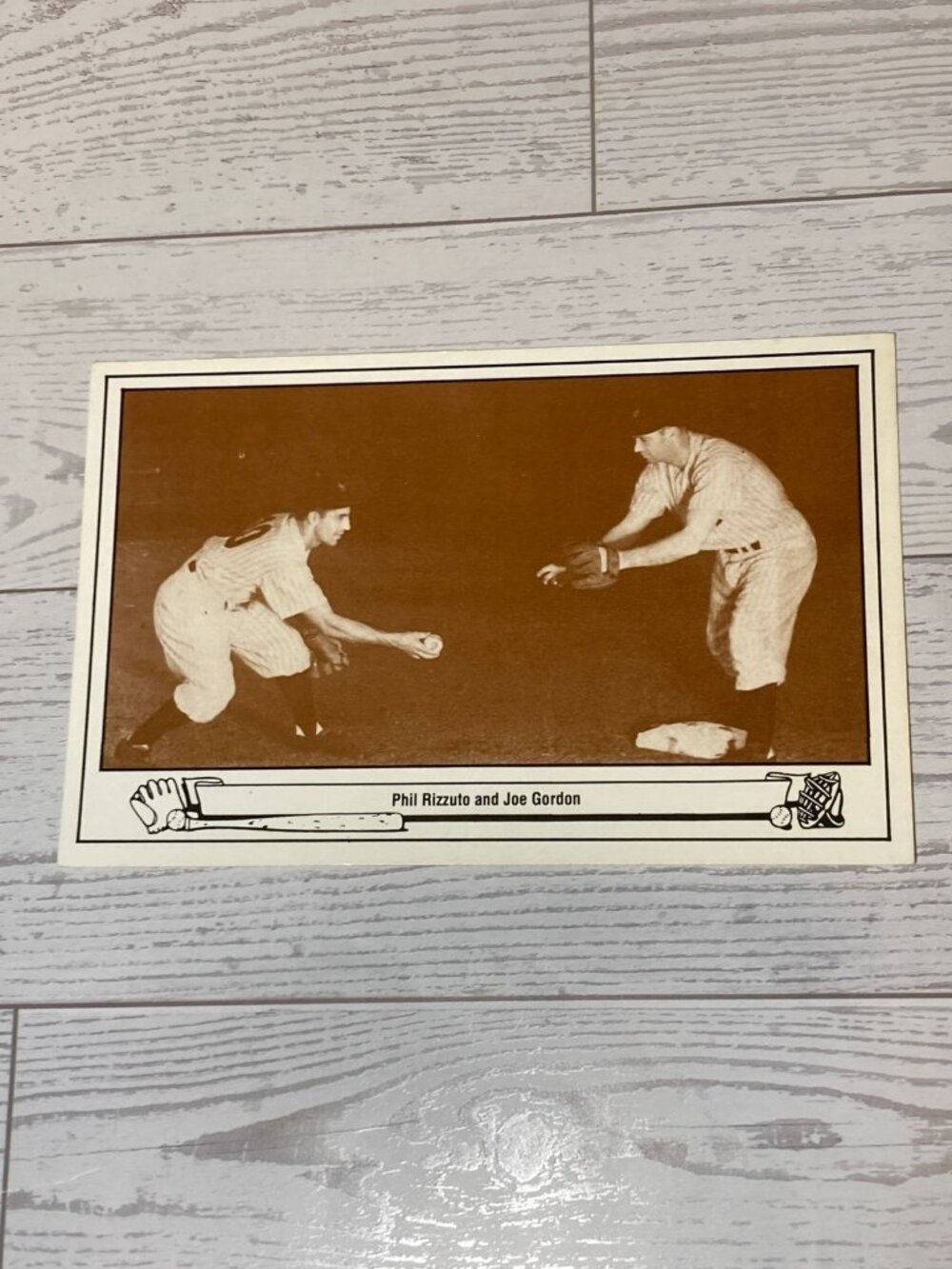 Playball TCMA 1983 Phil Rizzuto & Joe Gordon Photo Postcard Yankees Vintage